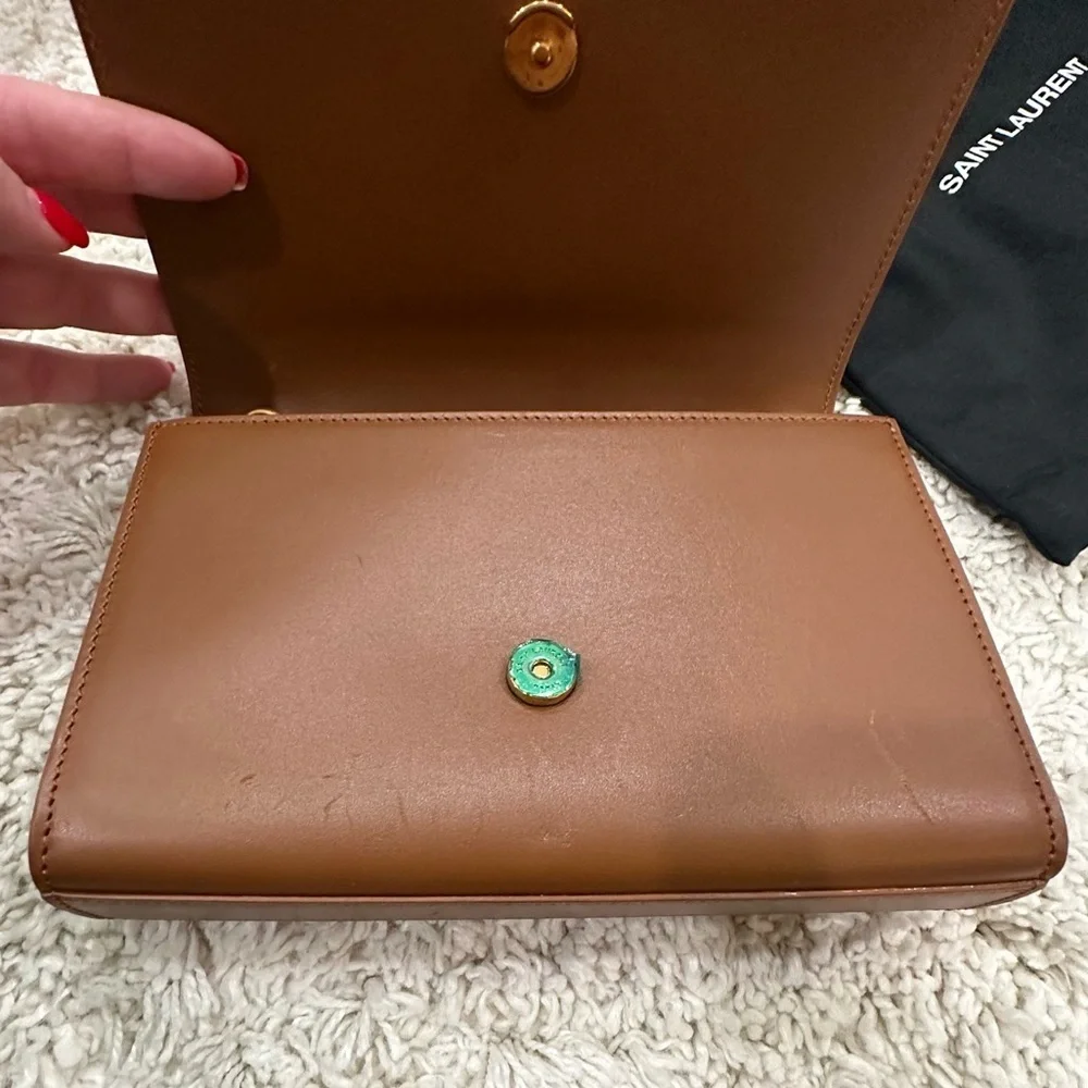 Yves Saint Laurent YSL Kate Tassle Tan/Gold Chain Shoulder Bag